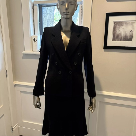 SONIA RYKIEL BLACK DOUBLE BREASTED VIEGIN WOOL CAPTAINS BLAZER JACKET 42/12 - Picture 2 of 11